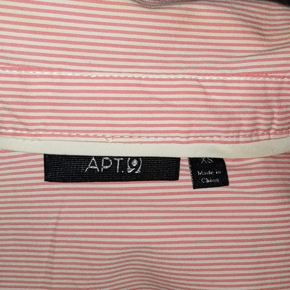 Apt 9   Pink & White Pinstriped Shirt - Picture 8 of 8